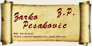 Žarko Pešaković vizit kartica